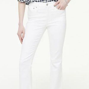 J. Crew White Mid-Rise Flare Crop Jeans